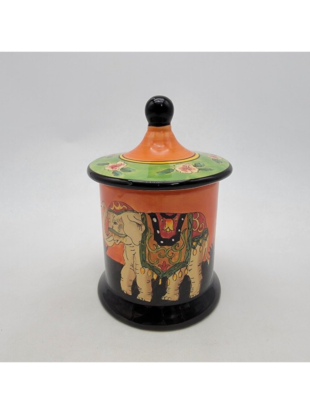 Vintage New West Indies Elephant Canister With Lid